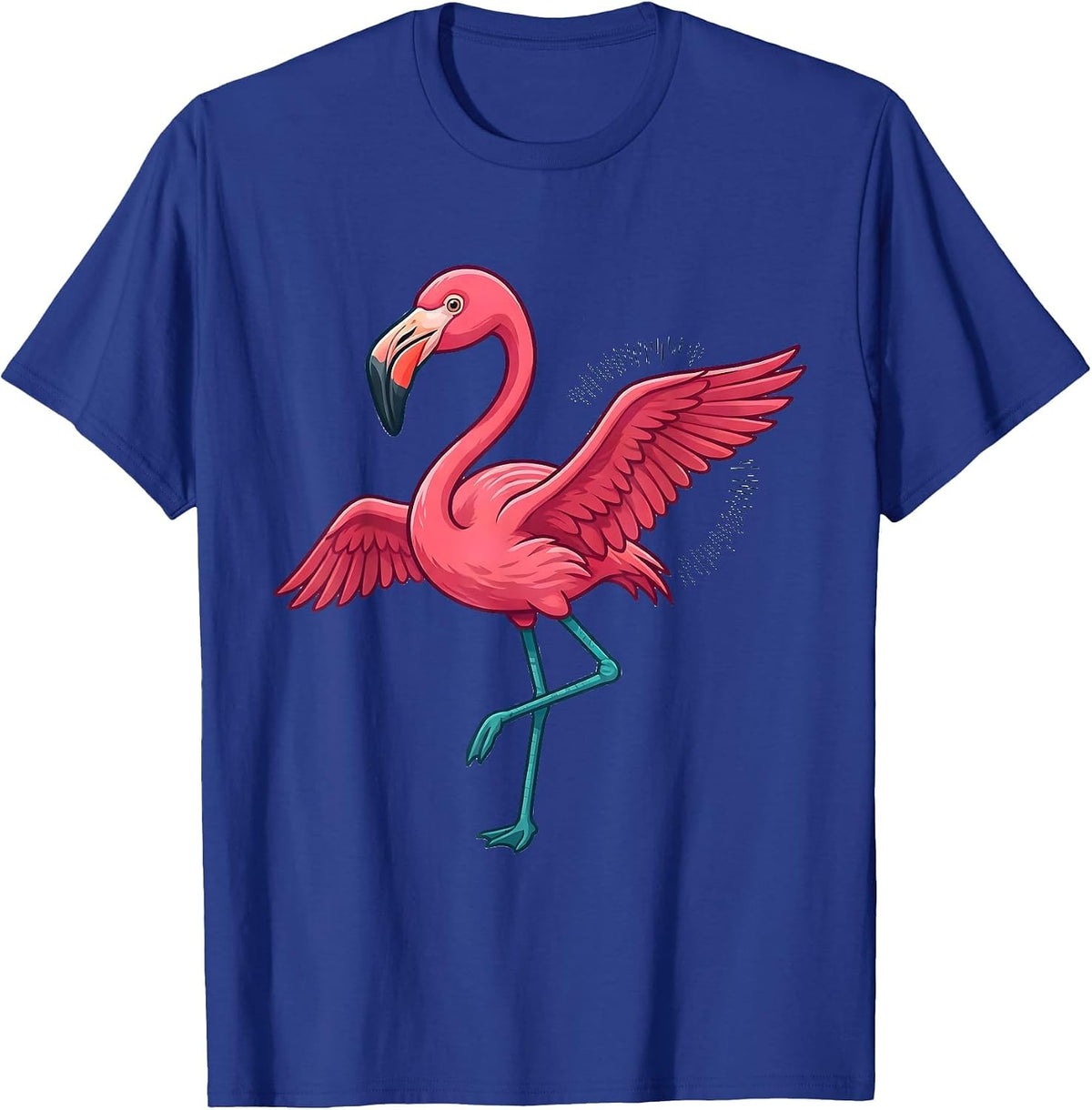 Pink Flamingo Flat Vector Bird Lover Humor T-Shirt - Royal Blue