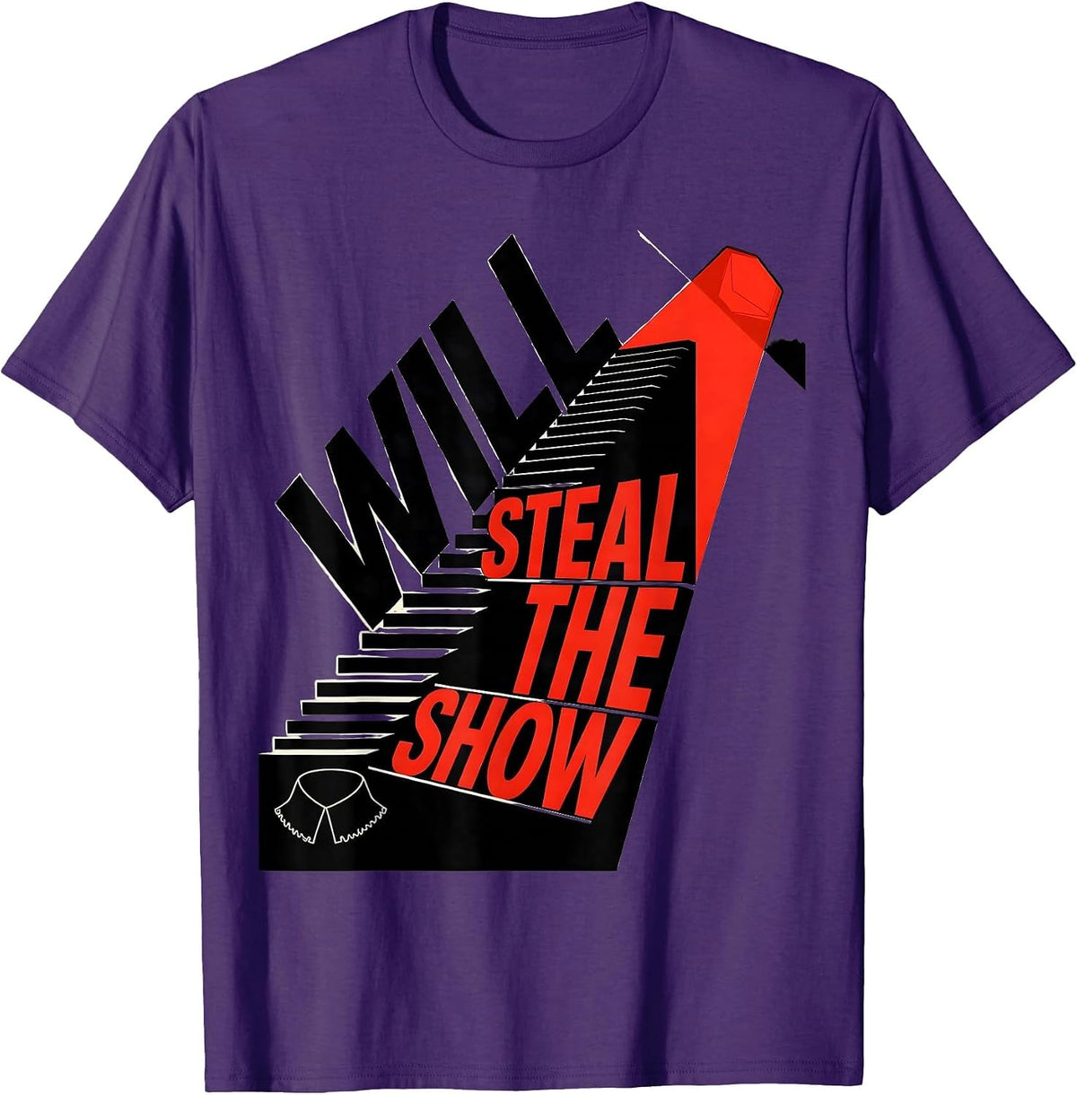 Men's Will Steal The Show Constructivist Poster Theater Humor Gift T-Shirt - Purple