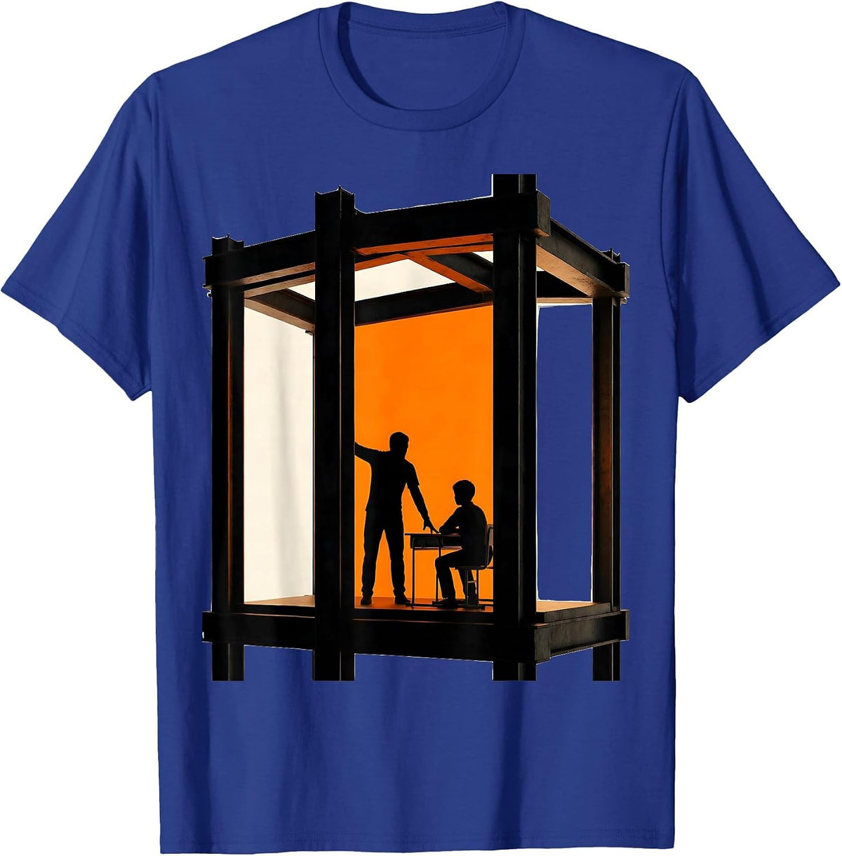 Men's Brutalist Classroom Support Staff Appreciation T-Shirt - Royal Blue