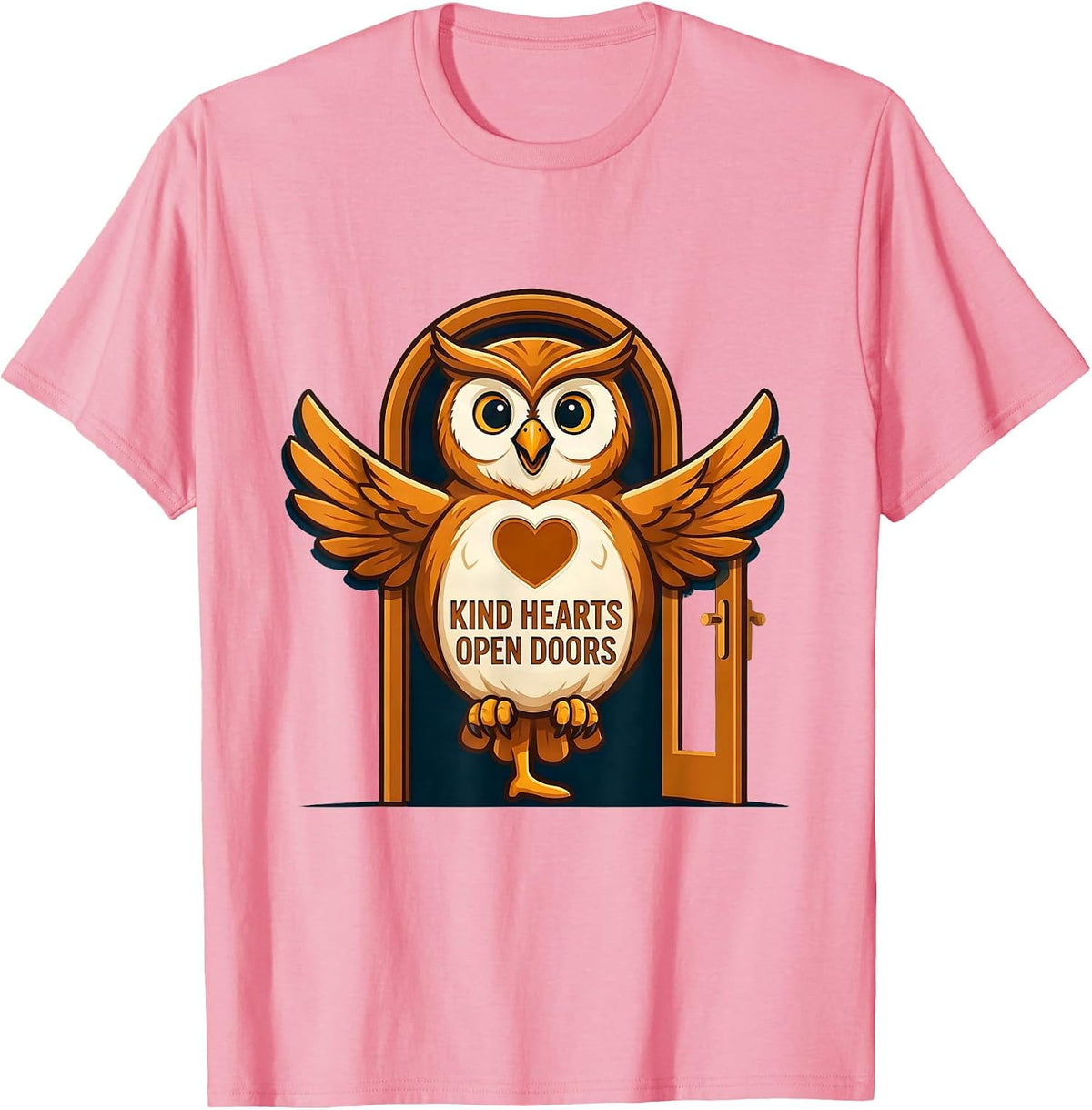 Men's Kind Hearts Open Doors Altruismo House Design T-Shirt - Pink