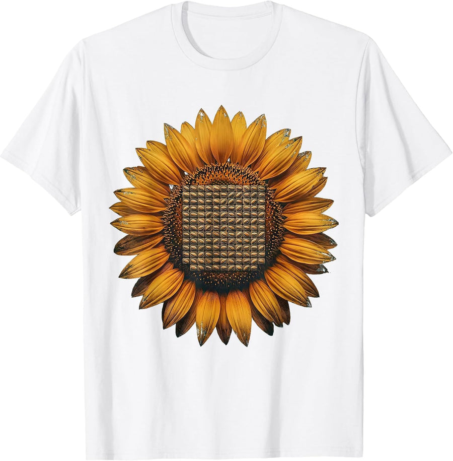 Sunflower Seeds Periodic Table Science Teacher T-Shirt - White
