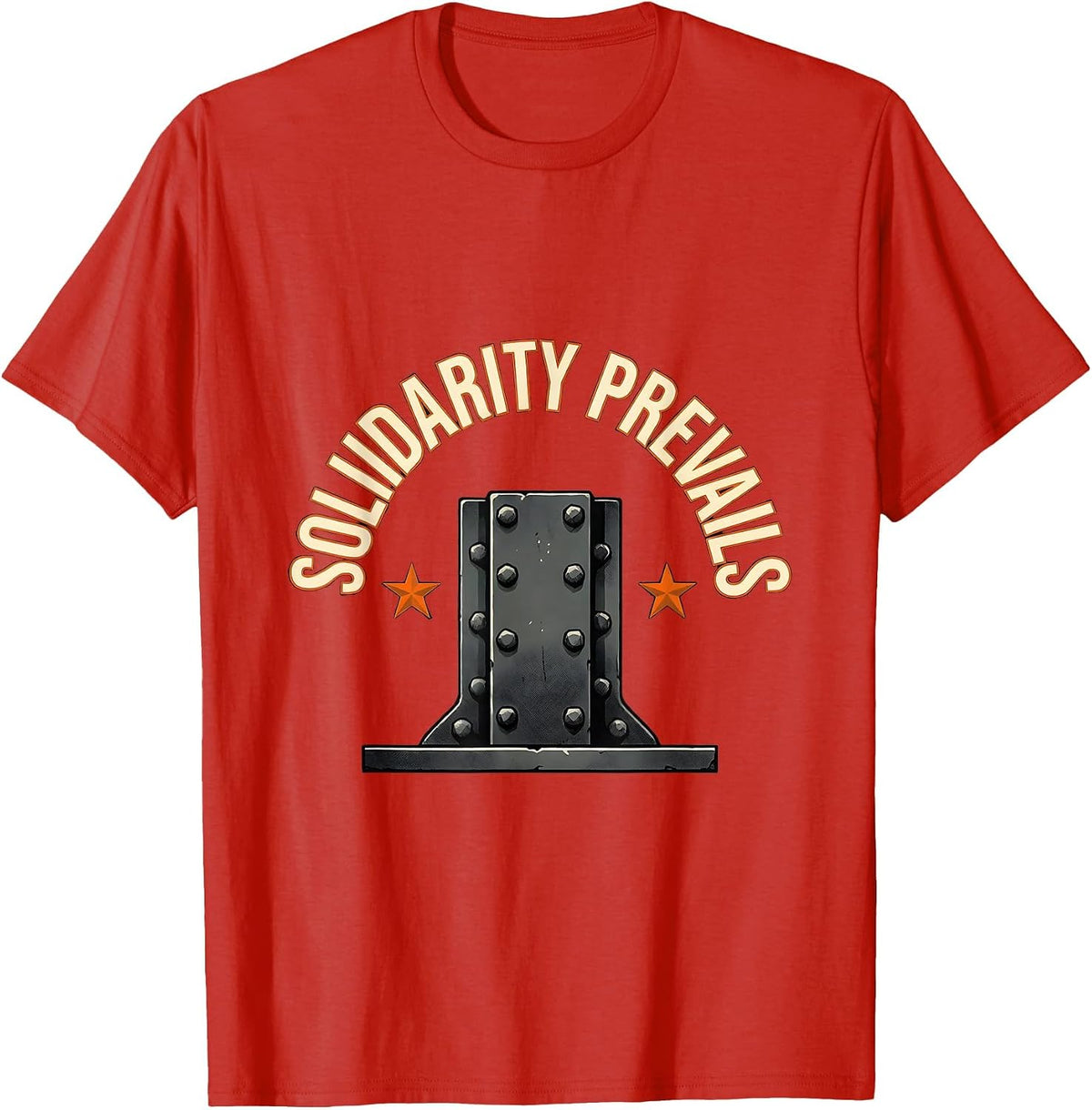 Men's Solidarity Prevails Proud Union Worker Labor Day Skilled T-Shirt - Red