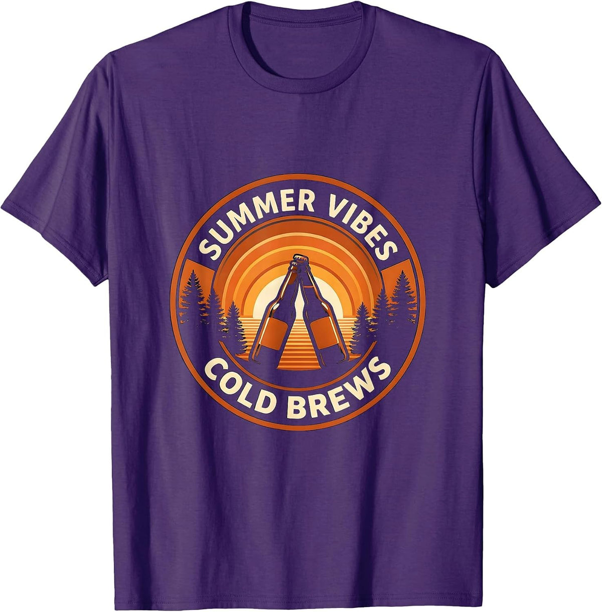 Summer Vibes Cold Brews Labor Day Beer Toast T-Shirt - Purple