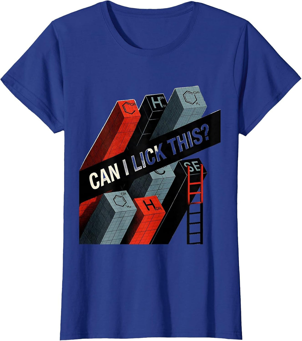 Women's Can I Lick This Funny Periodic Table Science Teacher Gift T-Shirt - Royal Blue