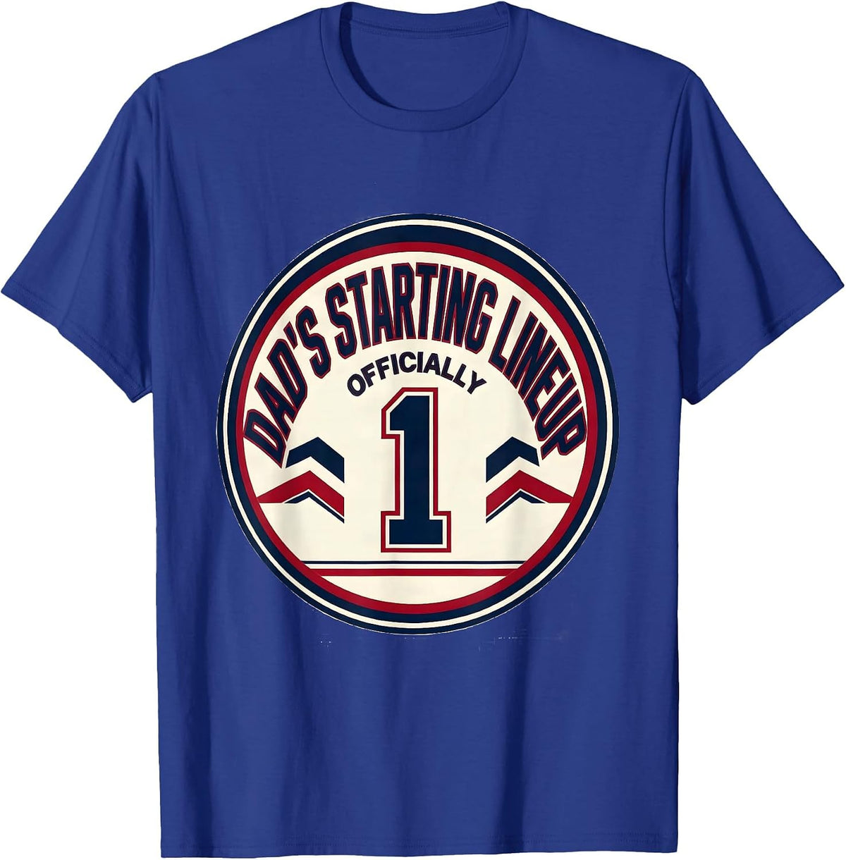 Men's Officially Dad's Starting Lineup Funny Dad Gift Birthday T-Shirt - Royal Blue