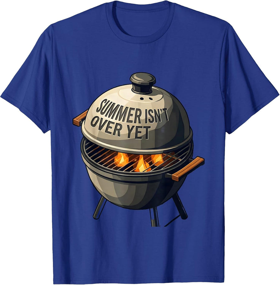 Summer Isn't Over Yet Isometric Grill Dad Last Cookout Humor T-Shirt - Royal Blue