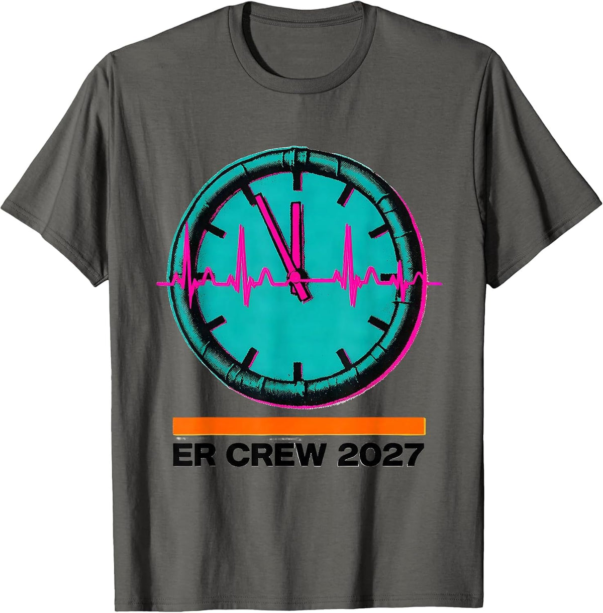 Men's ER Crew 2027 Funny Nurse Crew New Years Eve Party T-Shirt - Asphalt Grey