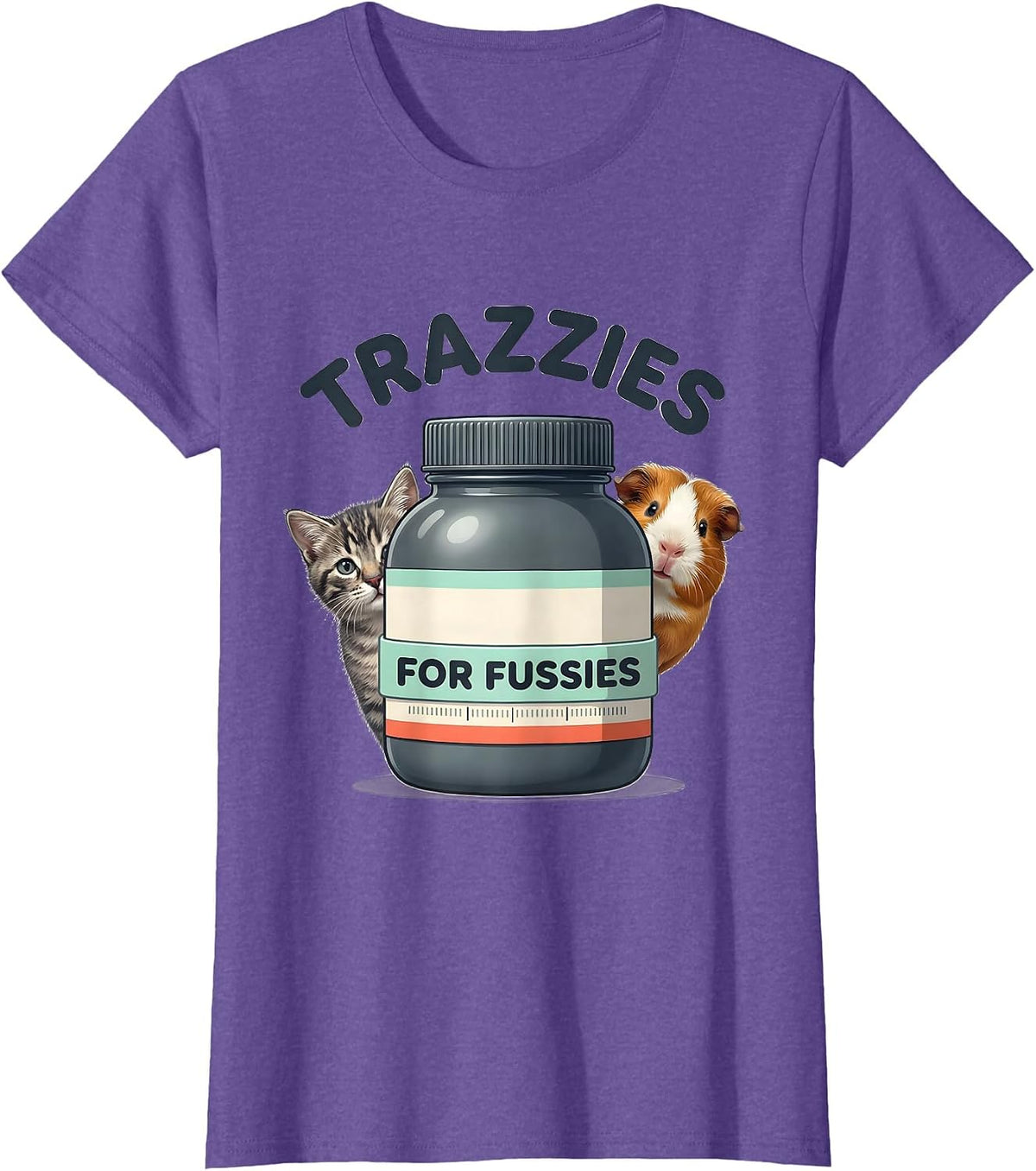 Trazzies For Fussies Cute Kawaii Vet Tech Animal Lover Gift T-Shirt - Purple Heather