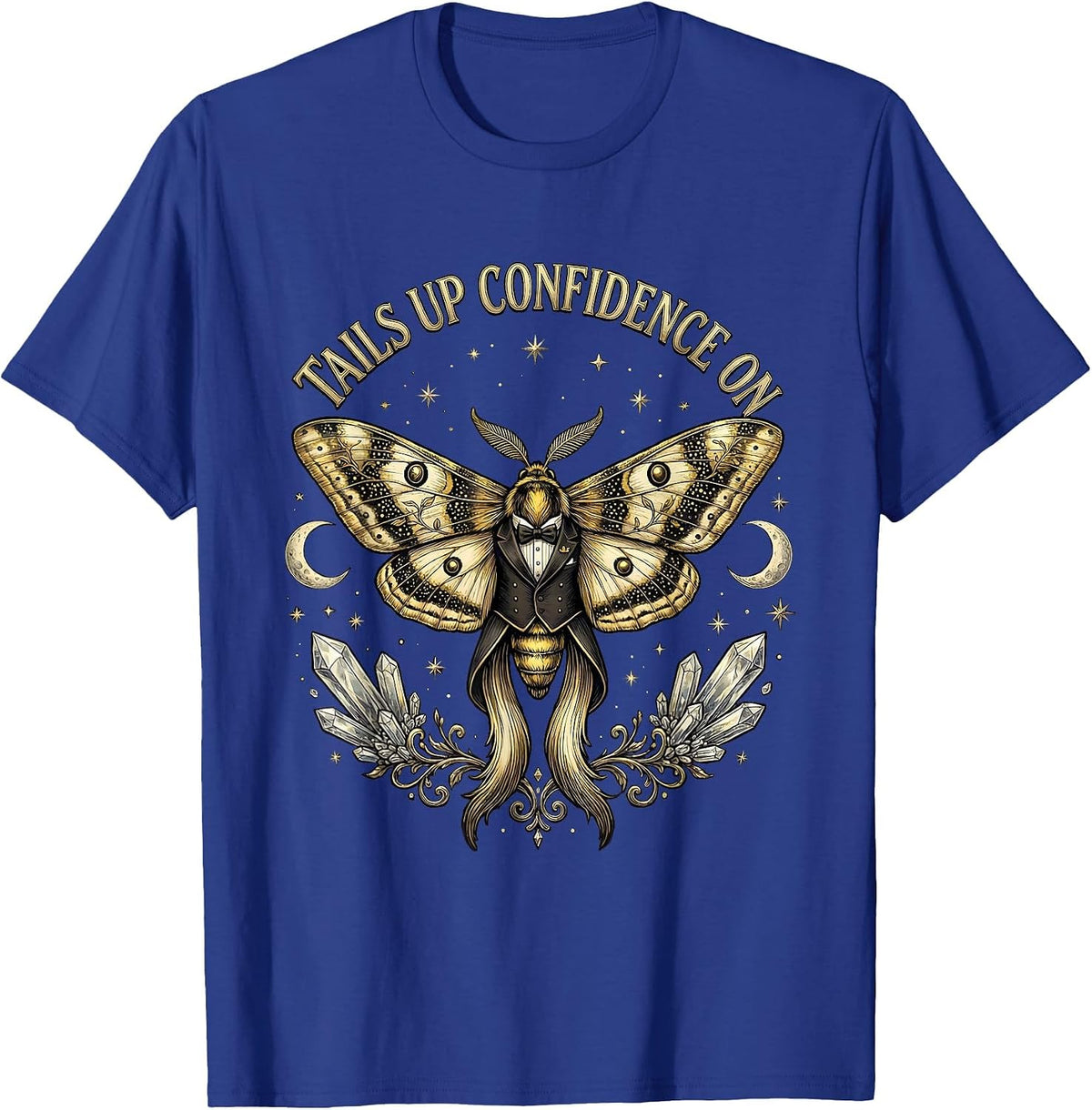 Tails Up Confidence On Tuxedo Graphic Design T-Shirt - Royal Blue