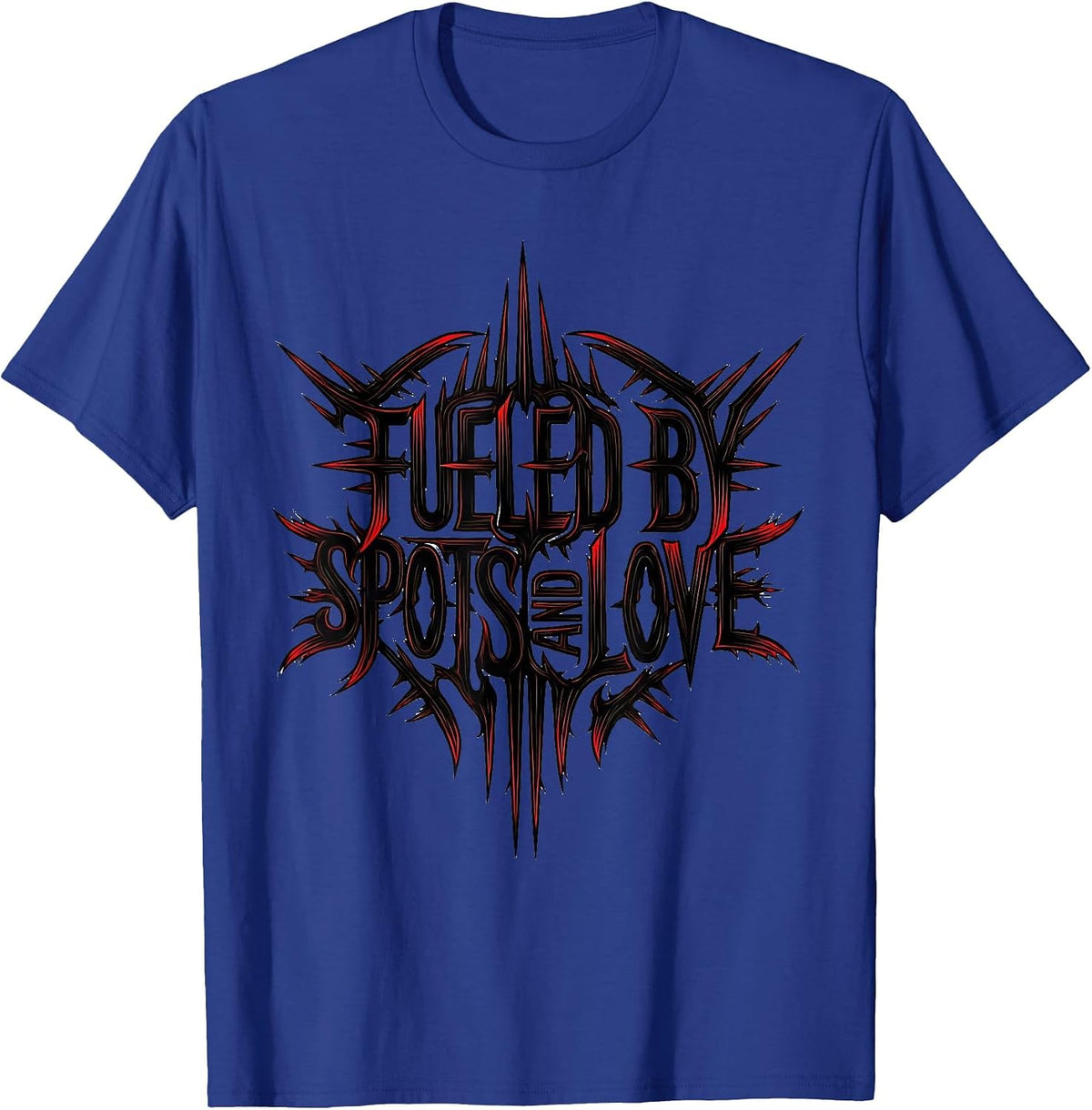 Men's Fueled by Spots and Love Dalmatian Design T-Shirt - Royal Blue