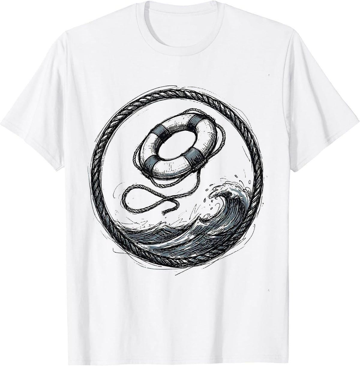 Men's Social Worker Lifesaver Graphic Design Gift T-Shirt - White