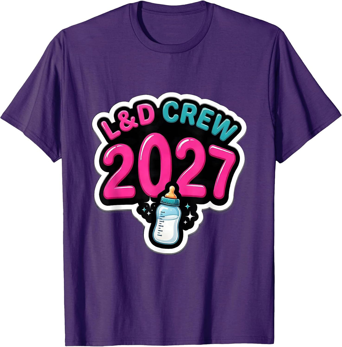 Men's L&D Crew 2027 Funny Nurse Crew New Years Eve Party T-Shirt - Purple