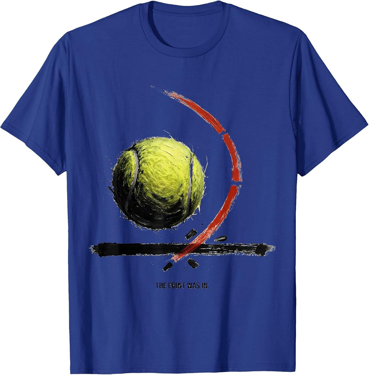 Men's The Point Was In Ink Brush Funny Tennis Player Humor T-Shirt - Royal Blue