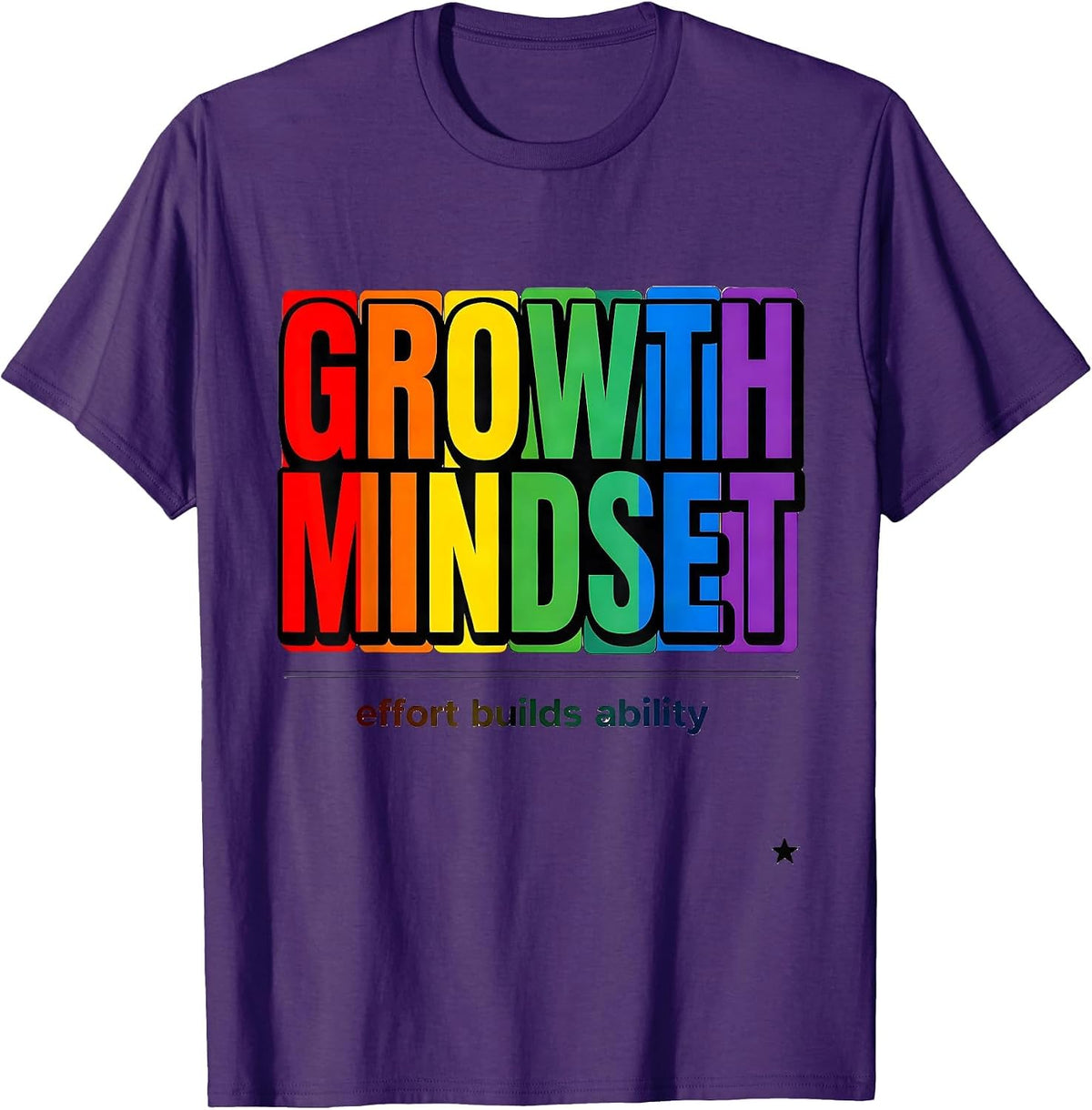 Growth Mindset Effort Builds Ability Motivational Teacher T-Shirt - Purple