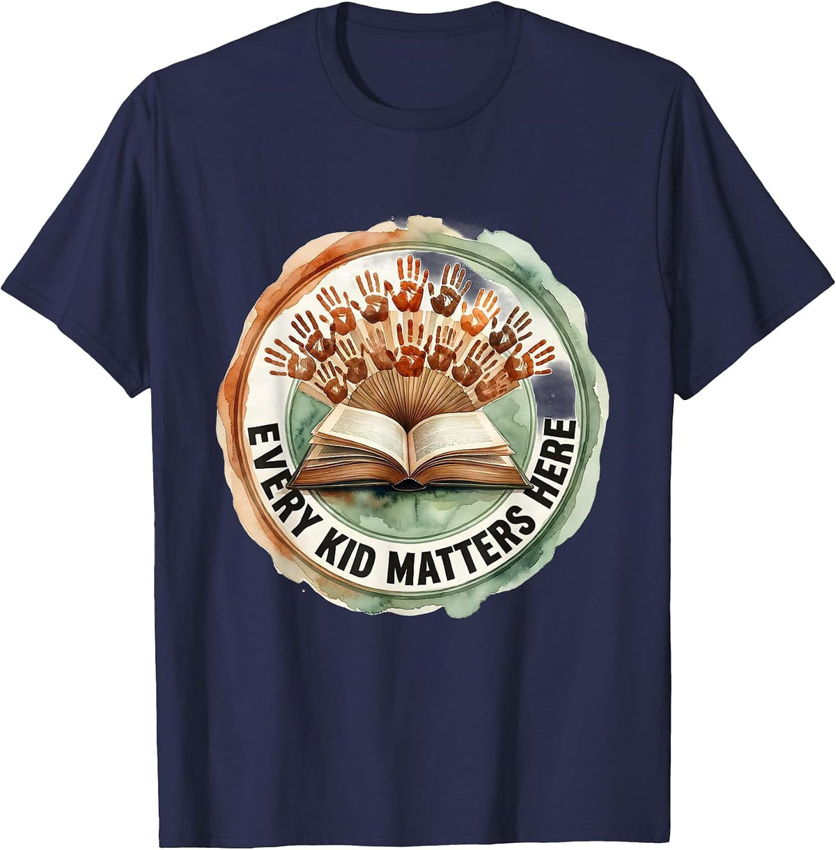Men's Every Kid Matters Here Teacher Design T-Shirt - Navy Blue
