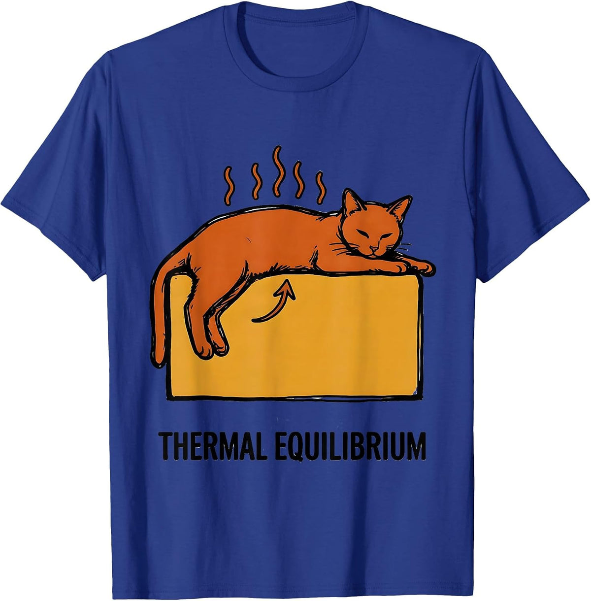 Men's Thermal Equilibrium Funny Science Cat Teacher Student Math T-Shirt - Royal Blue