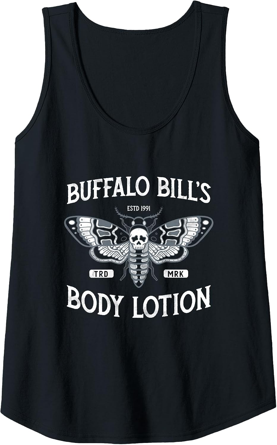 Goth Body Lotion - Deaths Head Moth - Horror Tank Top - Black