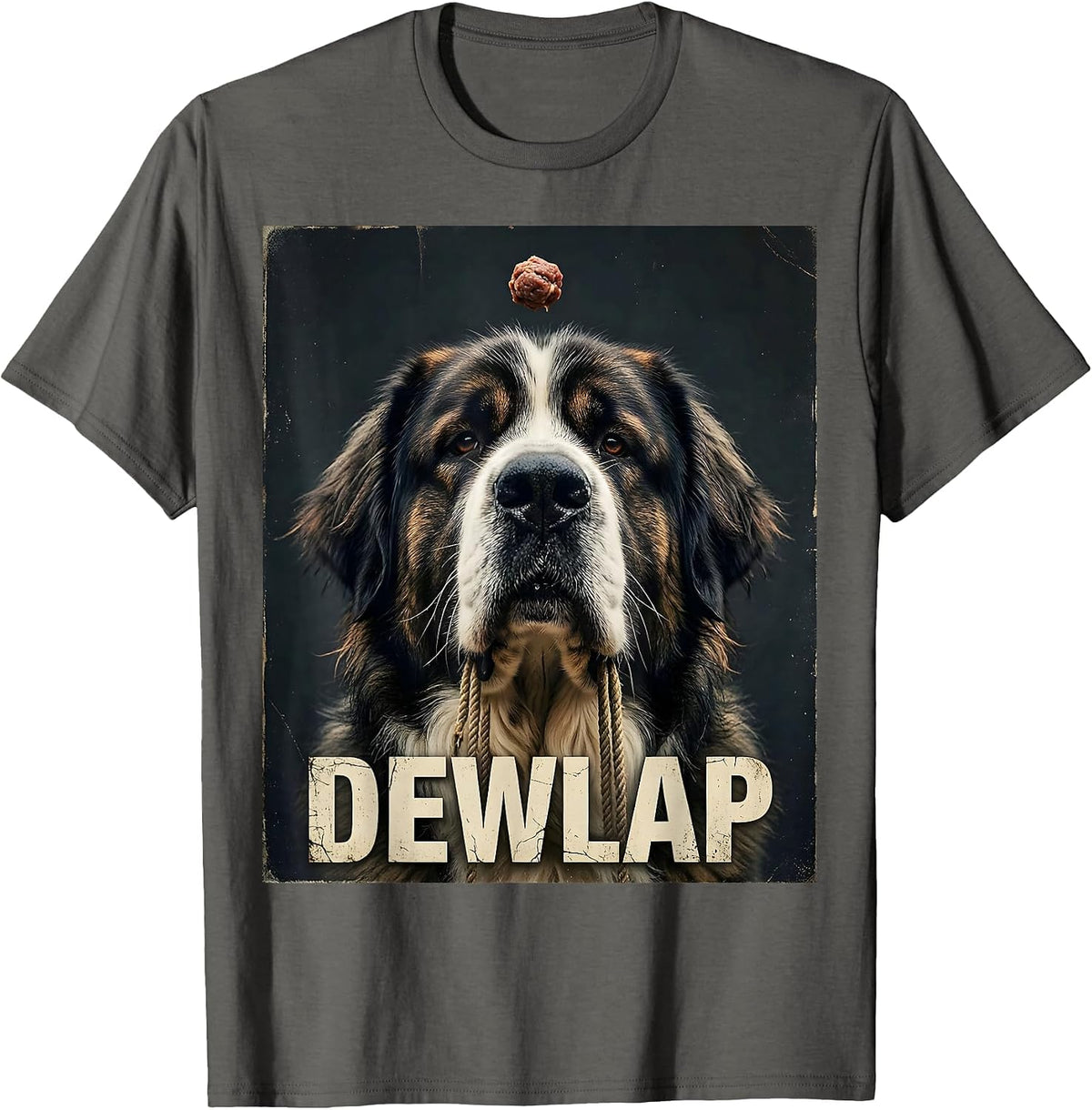 Men's DEWLAP Distressed Funny Great Pyrenees Dog Mom Dog Dad Jowls T-Shirt - Asphalt Grey
