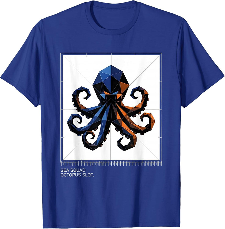 Sea Squad Octopus Slot Geometric Halloween Costume Gag T-Shirt - Royal Blue