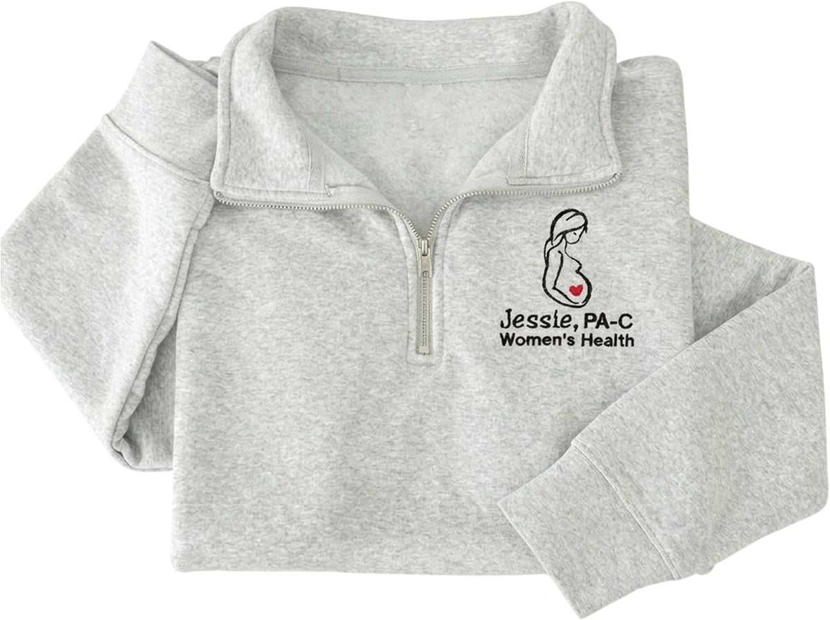 DILYPOD Personalized Embroidered Nurse Quarter Zip Sweatshirt, Gift for Nurses, Doctors, Healthy Care, Medical Gifts -