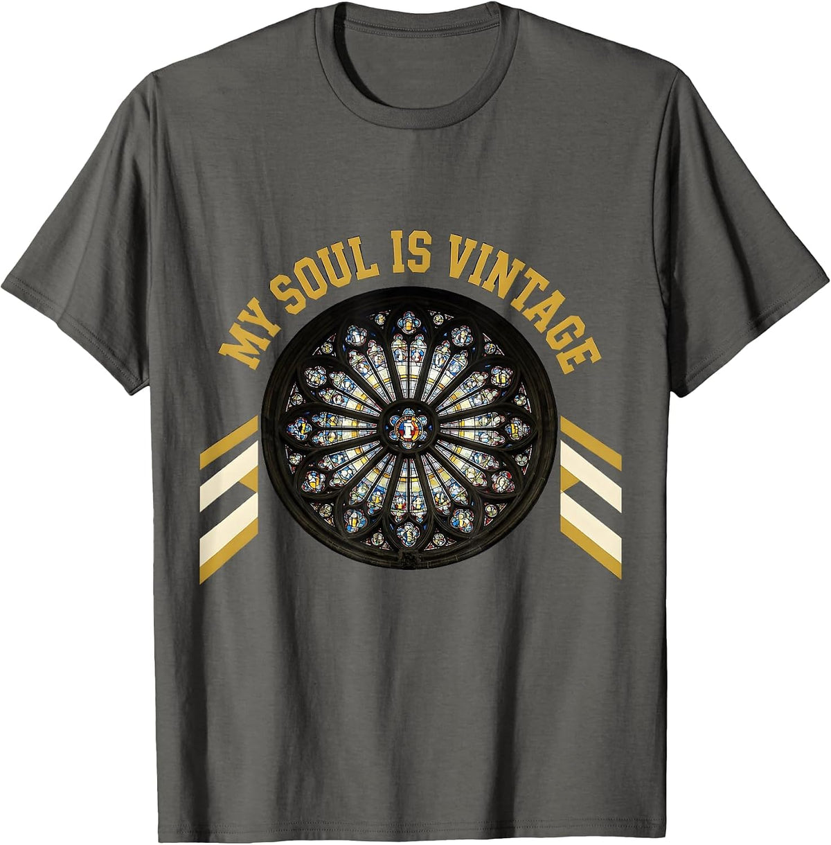 My Soul Is Vintage Gothic Dark Aesthetic Design T-Shirt - Asphalt Grey