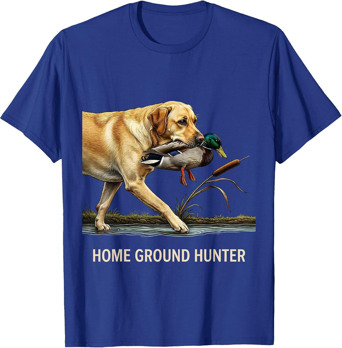 Men's Home Ground Hunter Labrador Retriever Hunting Dog Rural T-Shirt - Royal Blue