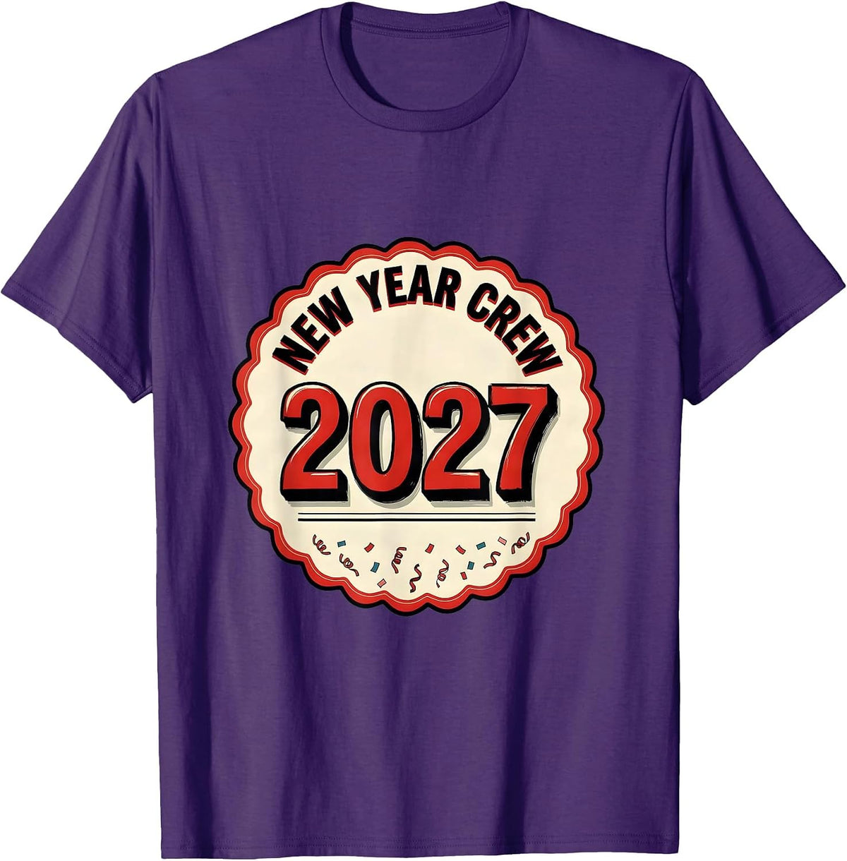 Men's New Year Crew 2027 Festive Party Host Family Keepsake T-Shirt - Purple