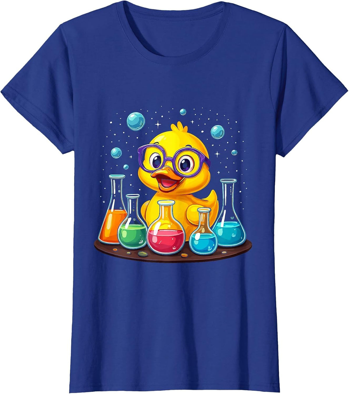 Rubber Duck Science Rubber Duckie Scientist School Chemistry T-Shirt - Royal Blue