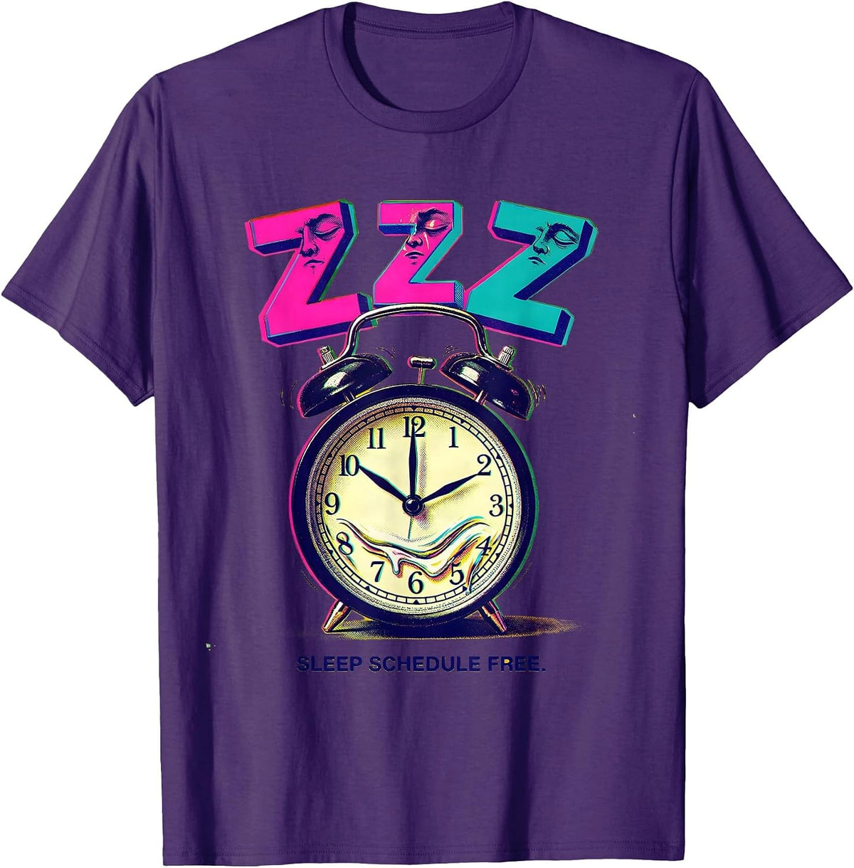 Sleep Schedule Free Funny Labor Day Design T-Shirt - Purple