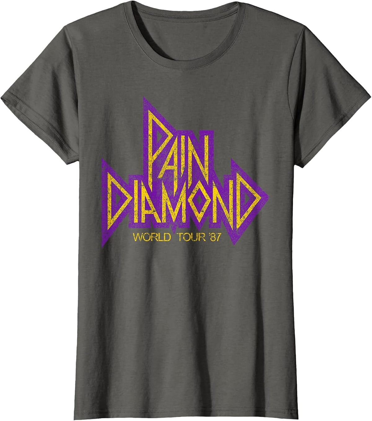 Pain Diamond World Tour '87 T-Shirt - Asphalt Grey