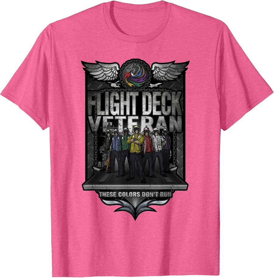 United States Naval Aircraft Carrier Flight Deck Veteran T-Shirt - Pink Heather