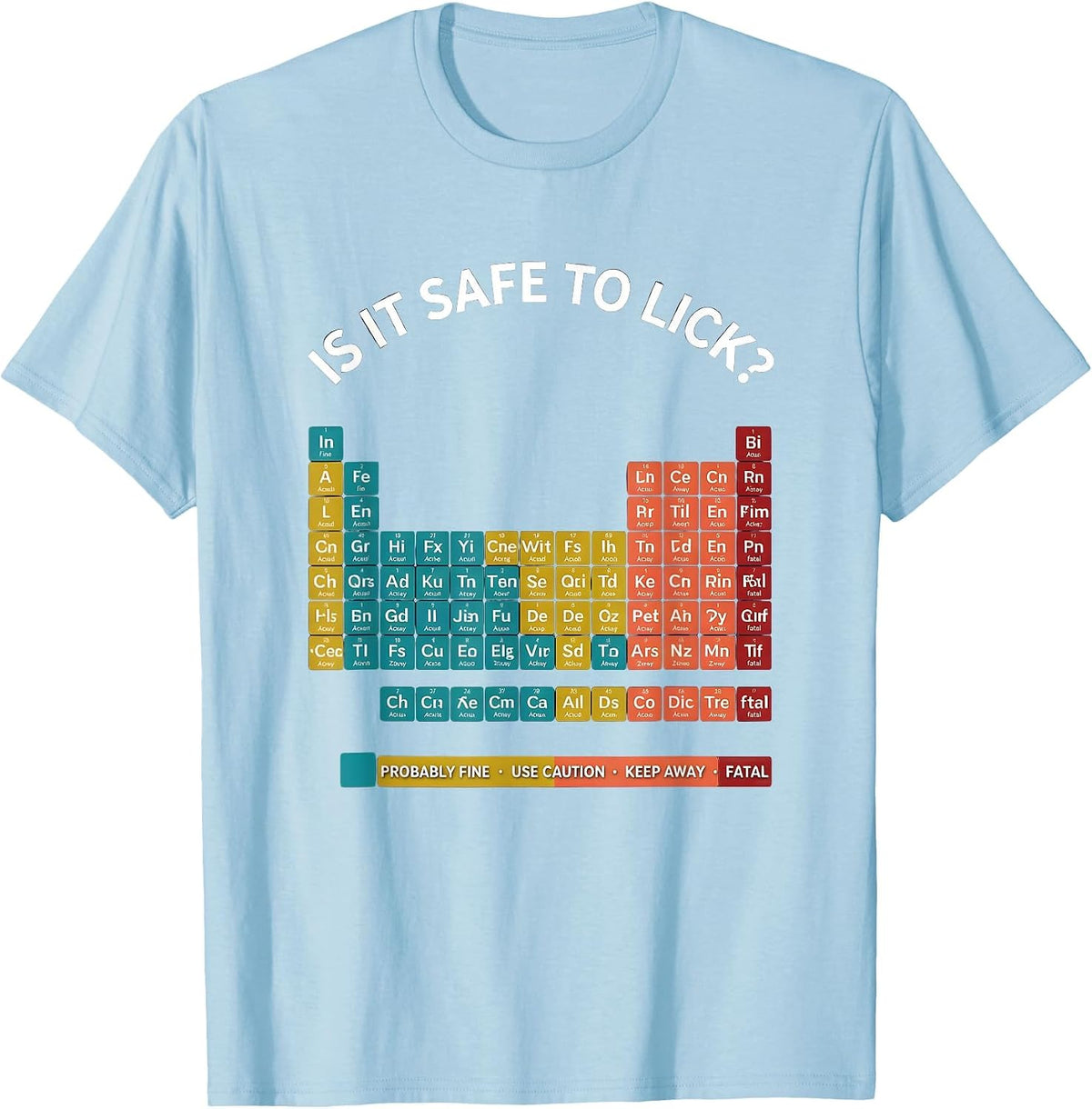 Men's Is It Safe To Lick Funny Periodic Table Science Teacher T-Shirt - Baby Blue