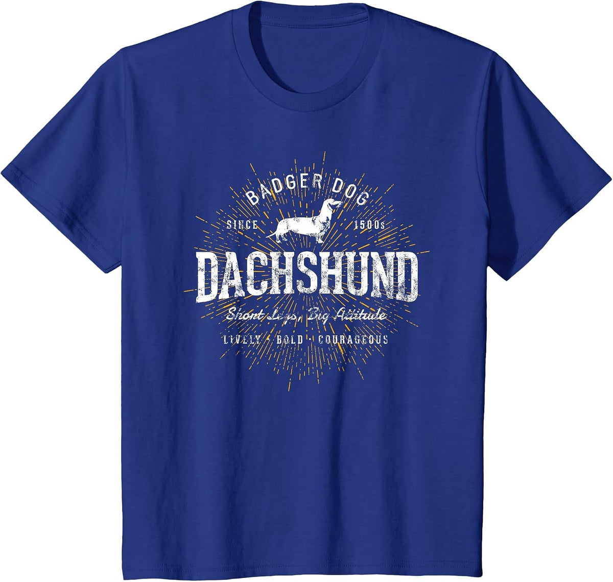 Vintage Dachshund Retro T-Shirt - Royal Blue