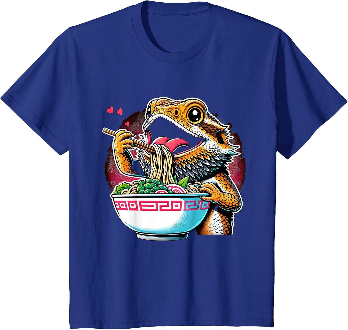 Kawaii Anime Bearded Dragon Ramen T-Shirt - Royal Blue