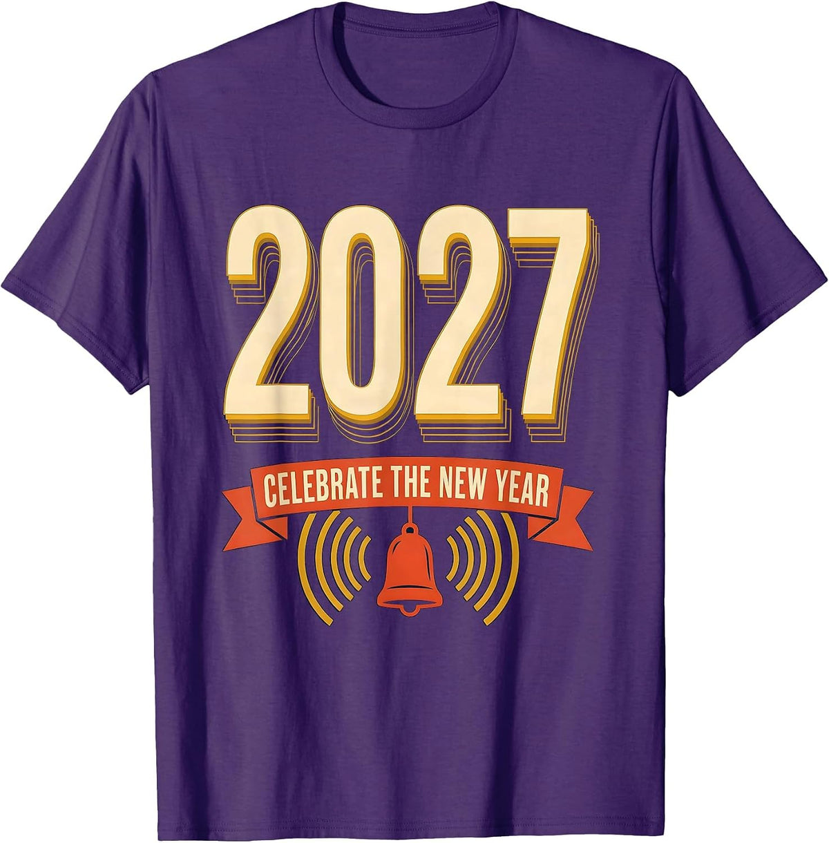Men's Celebrate The New Year 2027 Festive Party Countdown Family T-Shirt - Purple