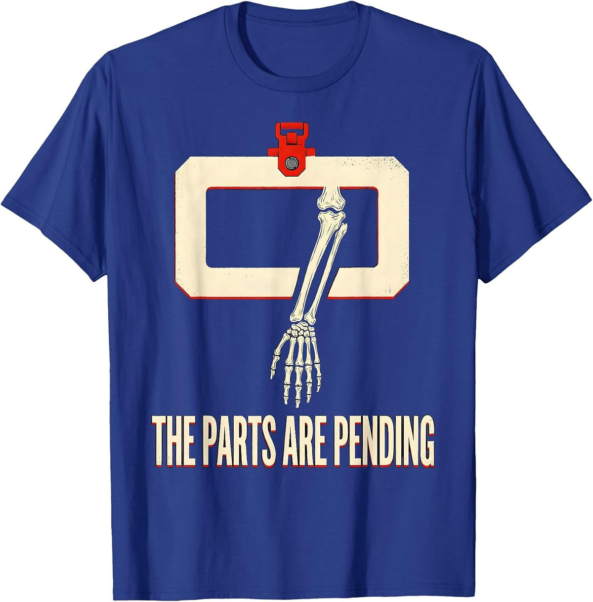 The Parts Are Pending Funny Skeleton Mechanic Auto Repair T-Shirt - Royal Blue