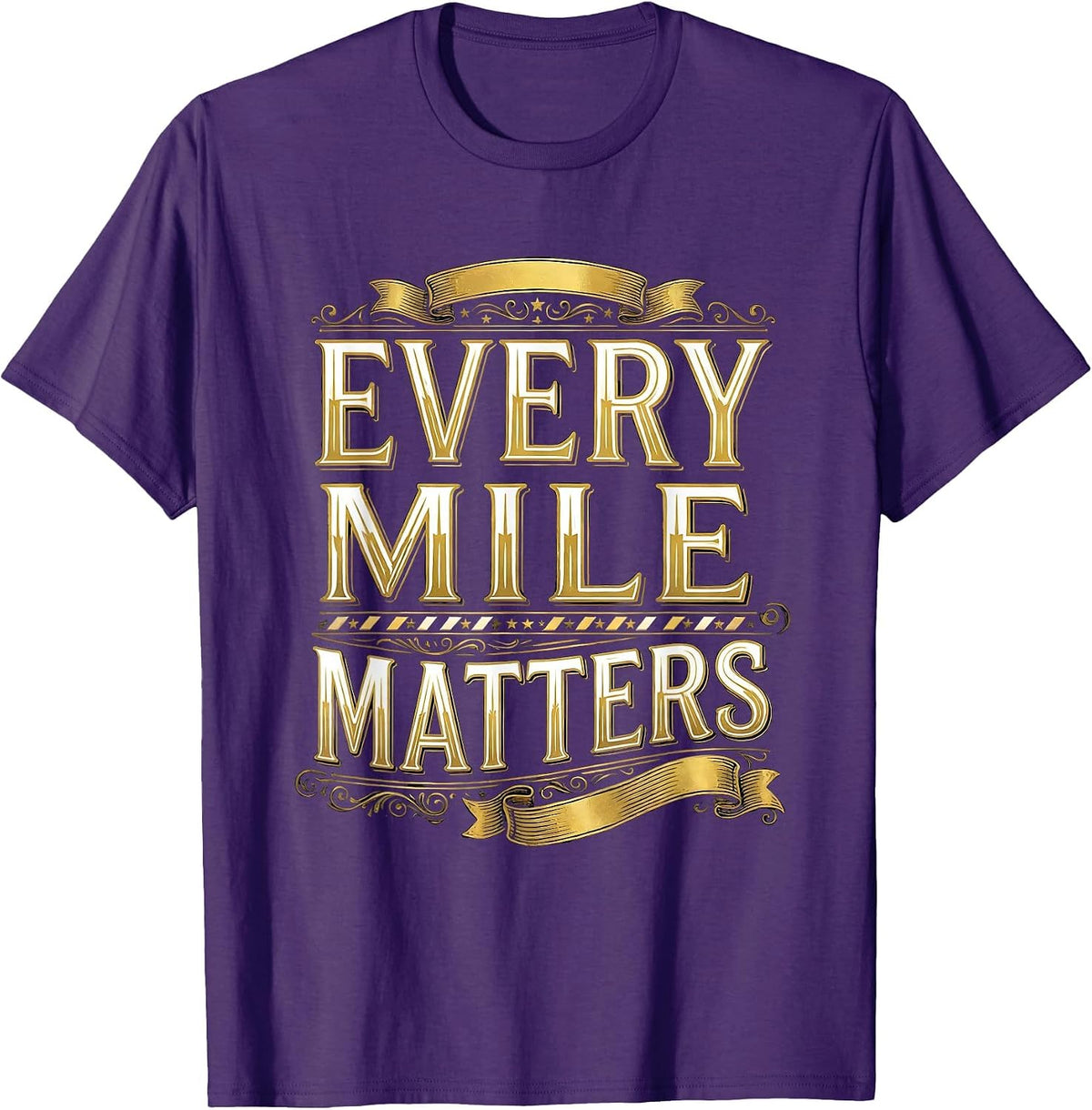 Men's Every Mile Matters Motorcycle Rider Design T-Shirt - Purple