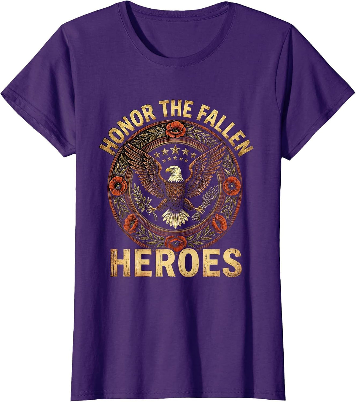 Honor the Fallen Heroes Patriot Day Design T-Shirt - Purple