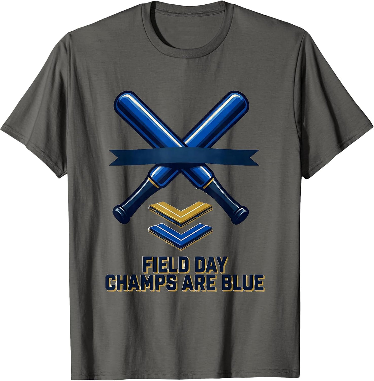 Men's Field Day Champs Are Blue Sports School Spirit Kids Teacher T-Shirt - Asphalt Grey