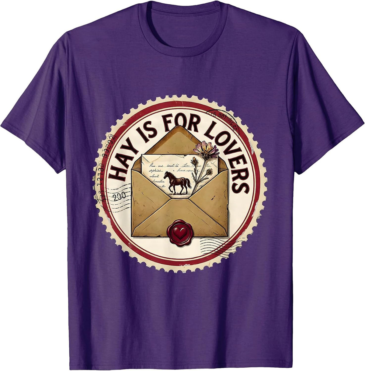 Hay Is For Lovers Equestrian Design T-Shirt - Purple