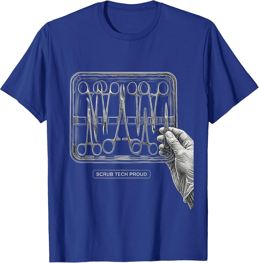 Scrub Tech Proud Funny Allied Health Tech Profession T-Shirt - Royal Blue