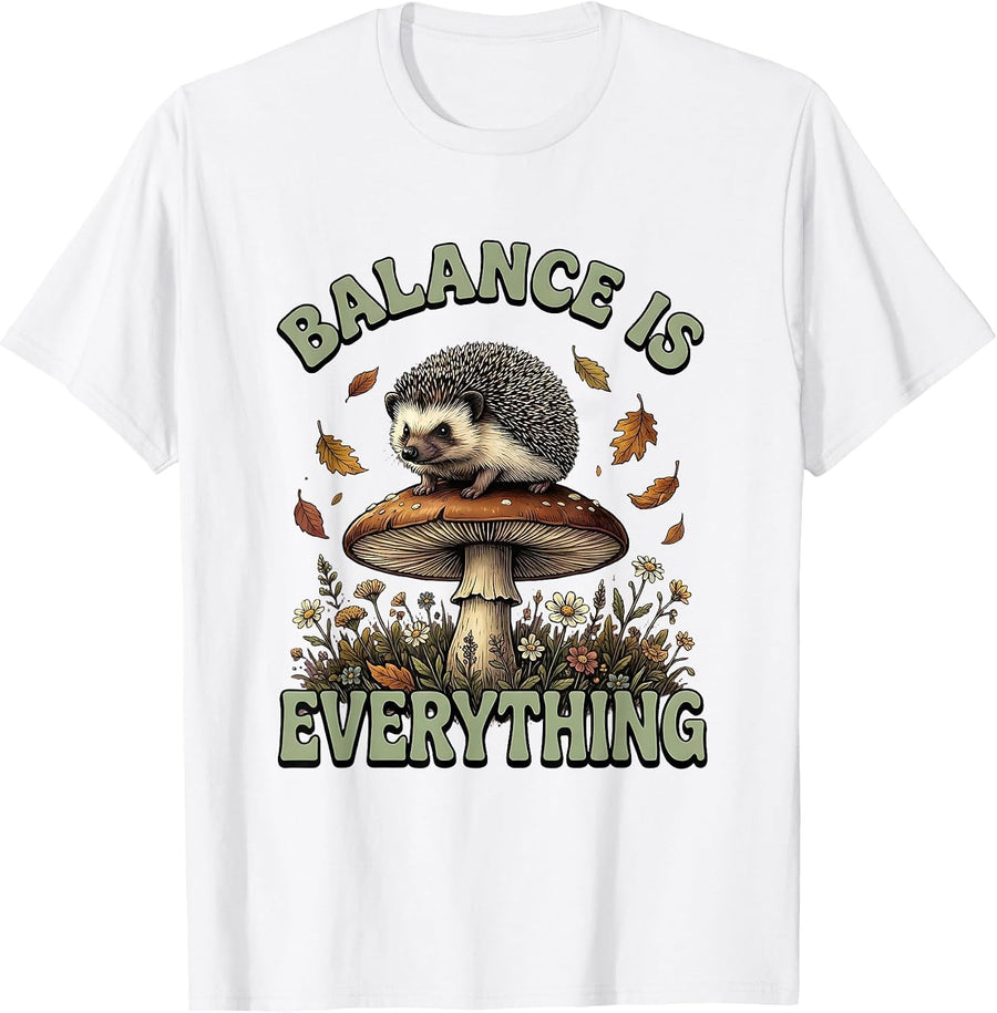 Men's Balance Is Everything Fall Prevention Design T-Shirt - White
