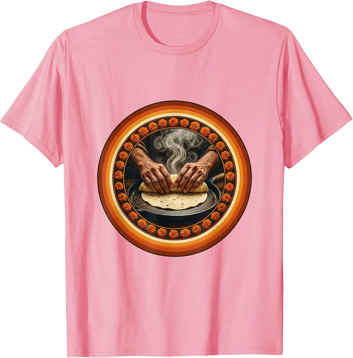 Abuela Tortillas Comal Hispanic Heritage Graphic T-Shirt - Pink