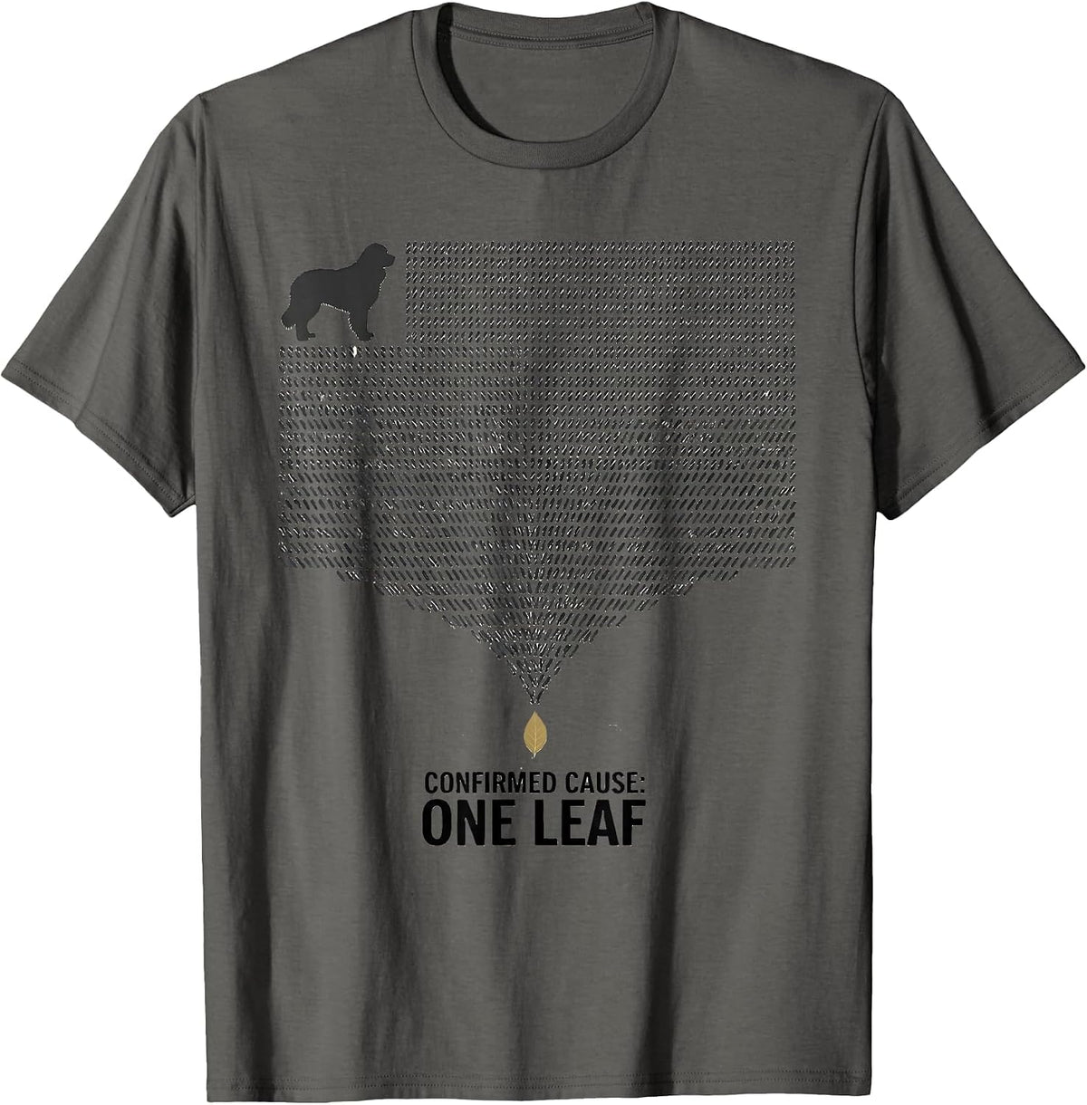 Men's Confirmed Cause One Leaf Great Pyrenees Dog Owner Humor T-Shirt - Asphalt Grey