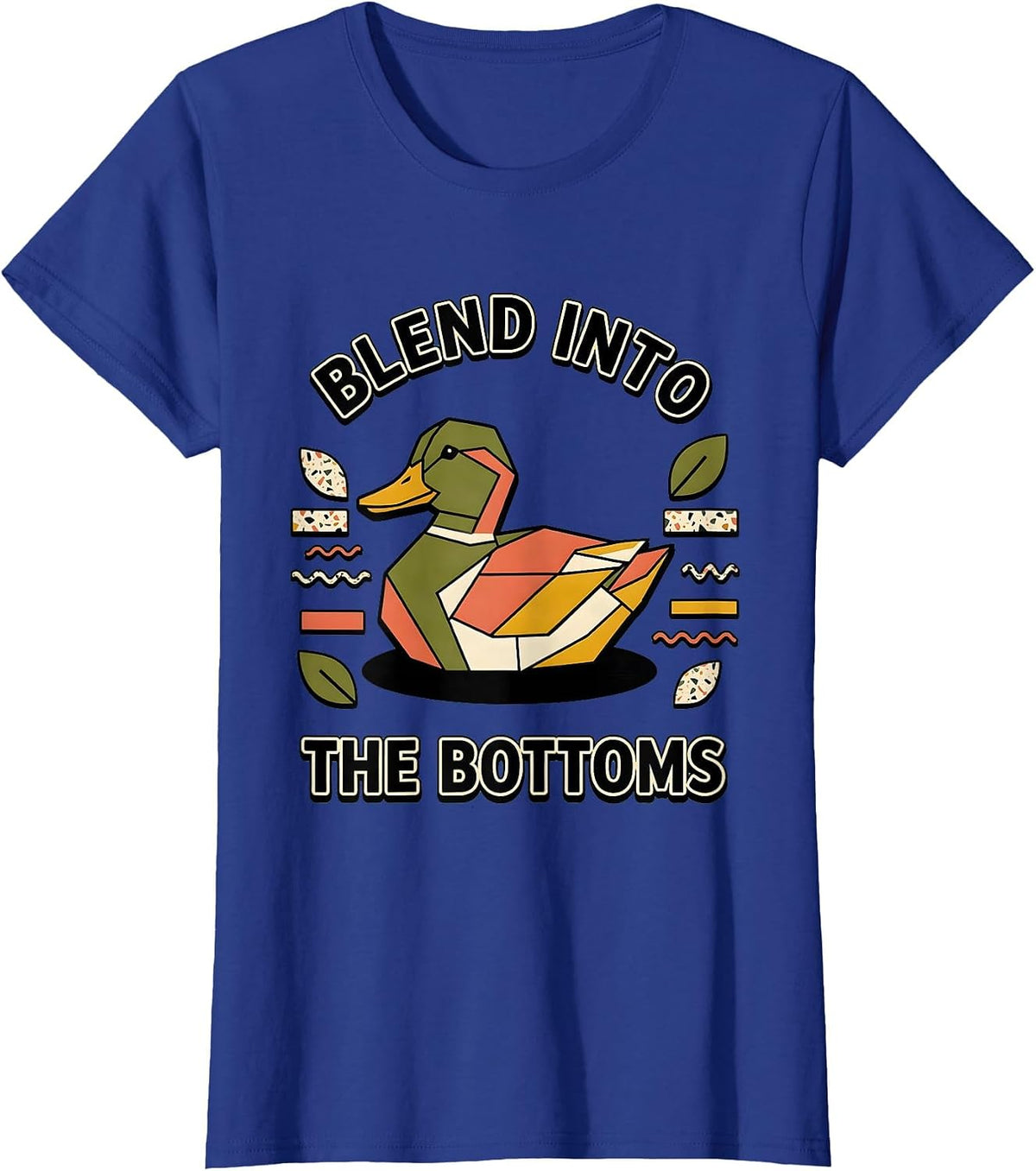 Women's Blend Into the Bottoms Bottomland Camo Design T-Shirt - Royal Blue