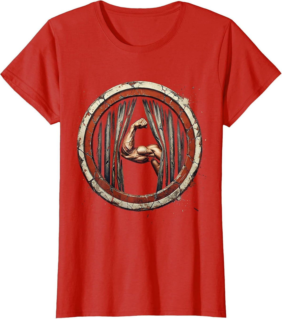 Voting Civic Pride Flexing Arm Labor Day Graphic T-Shirt - Red