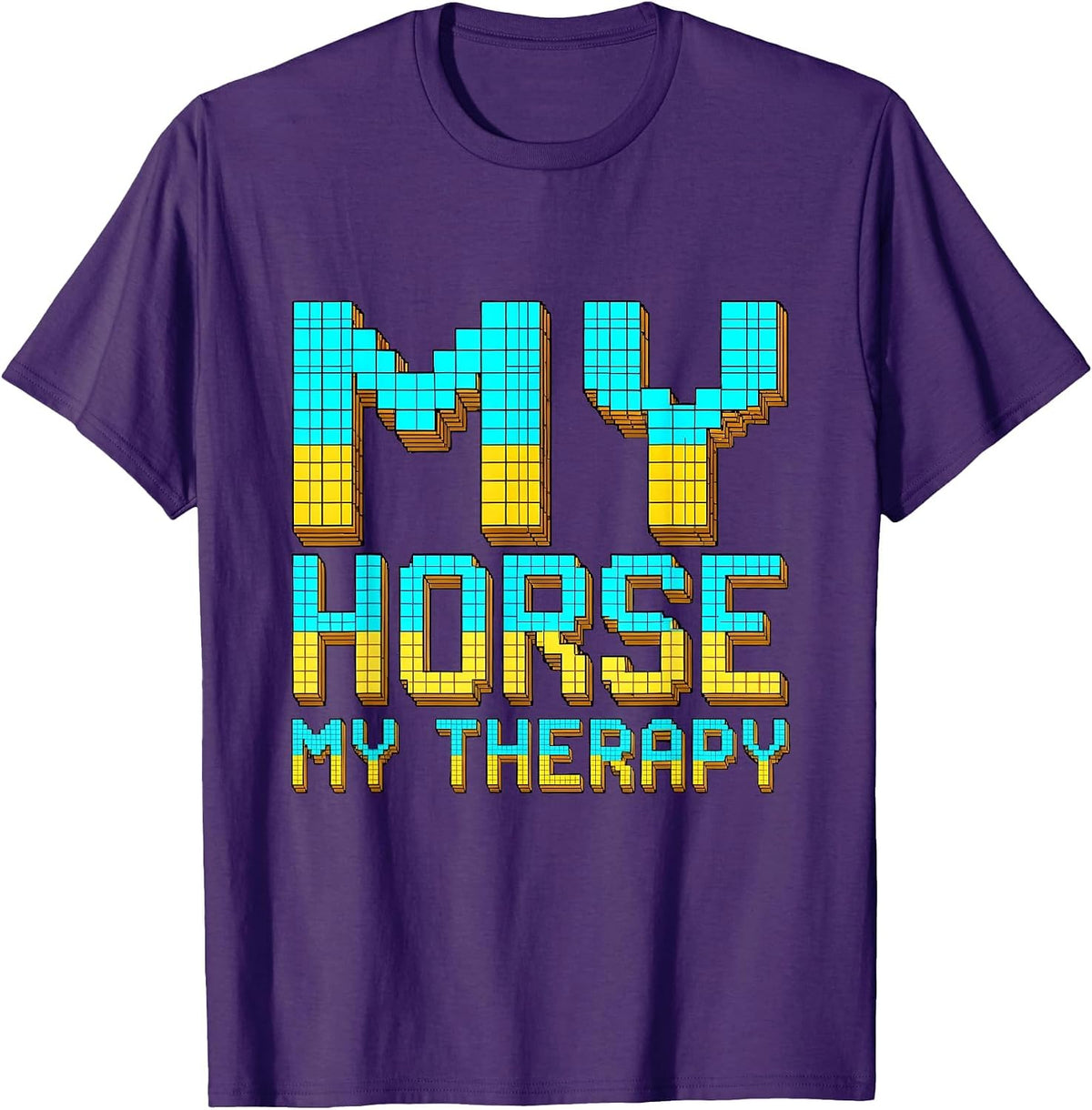 My Horse My Therapy Equestrian Design T-Shirt - Purple