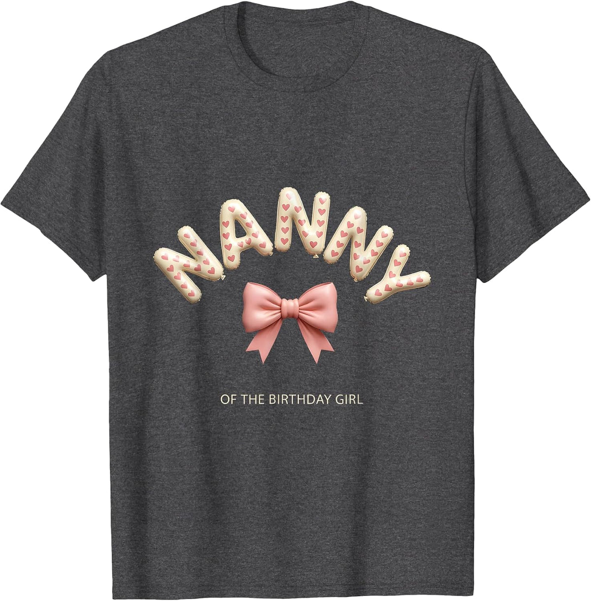 Men's Nanny Of The Birthday Girl Sweet Girly-Cute Family Matching T-Shirt - Dark Heather Grey