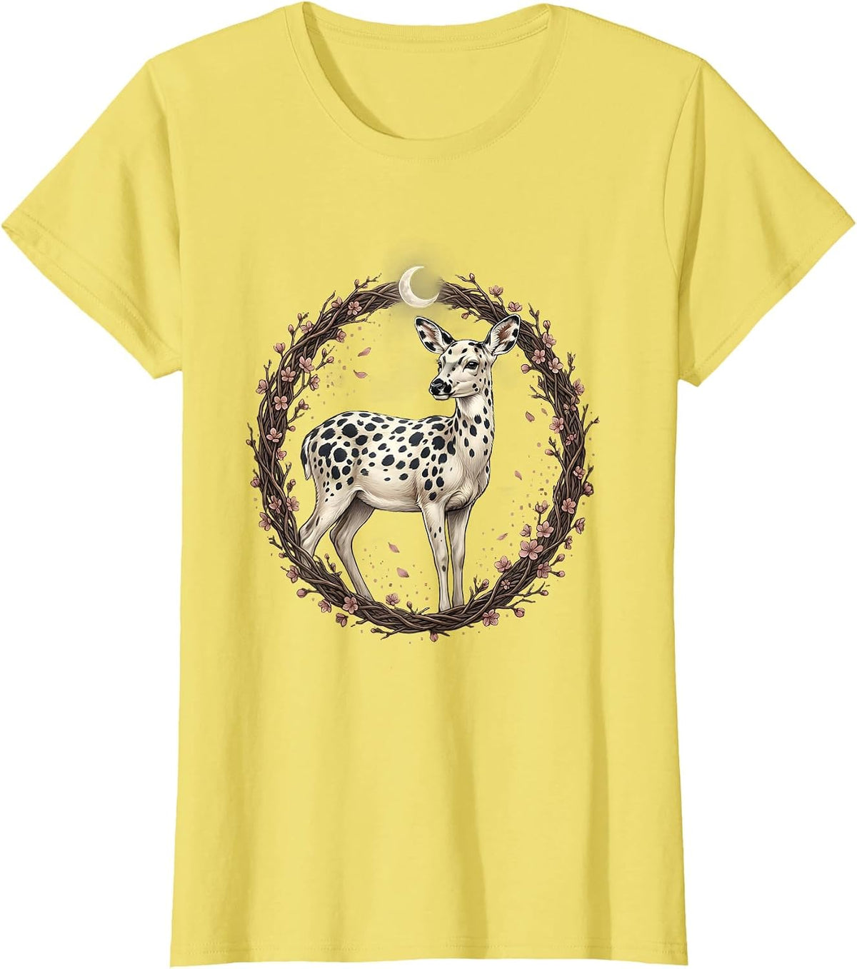 Women's Fierce Dalmatian Woman Graphic Tee T-Shirt - Lemon Yellow