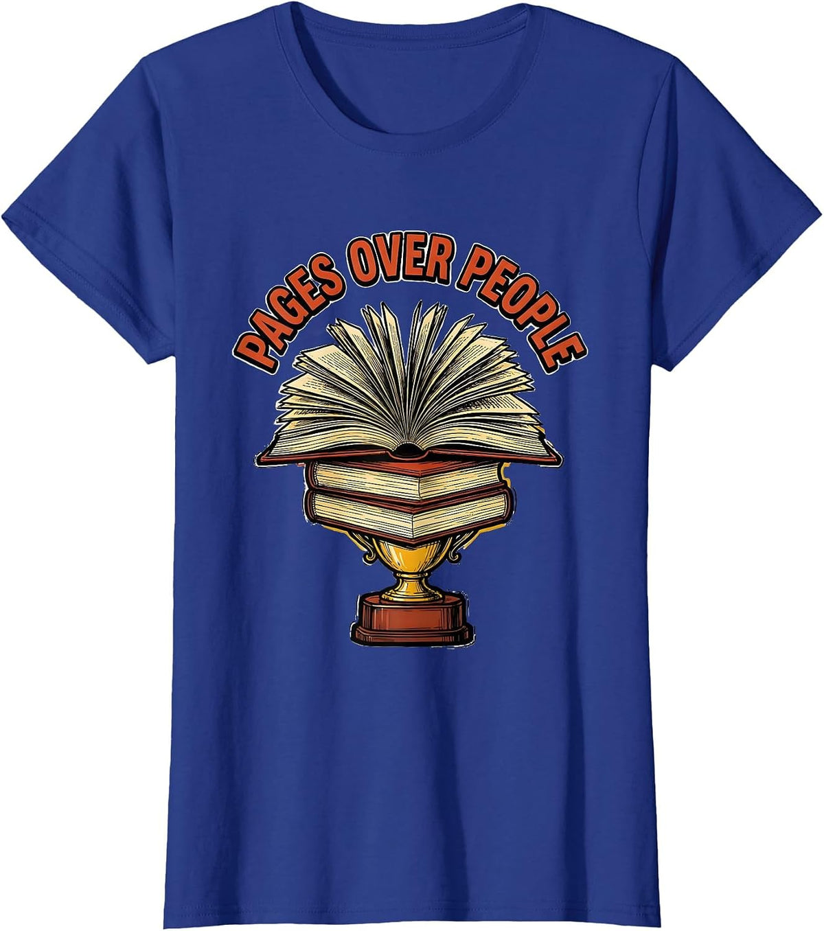 Women's Reading Is My Favorite Sport Pages Over People T-Shirt - Royal Blue